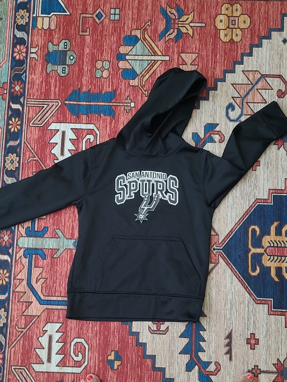 NBA San Antonio Spurs Black Kids Hoodie with White Logo